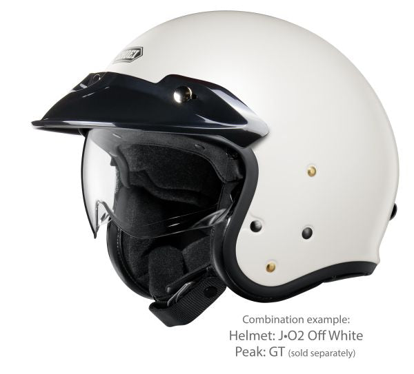 Shoei J•O2 Off White – with the optional GT peak (sold separately)