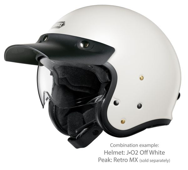 Shoei J•O2 Off White – with the optional Retro MX peak (sold separately)