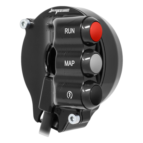 JetPrime JP CO AP660N Aprilia RSV4 Factory — Throttle Housing with Integrated Handlebar Switch (Black) — view 2