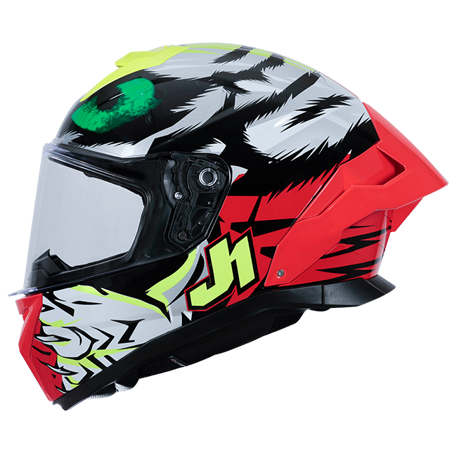 Just1 J-STR Demonic Axel Bassani Replica 2025 full-face motorcycle helmet in Bassani graphic livery