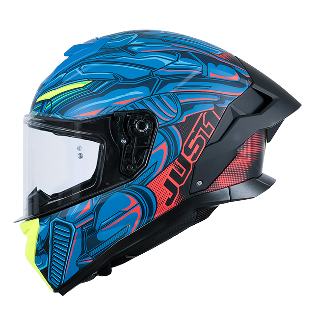 Just1 J-STR full-face helmet Titan Red Blue Black Matte
