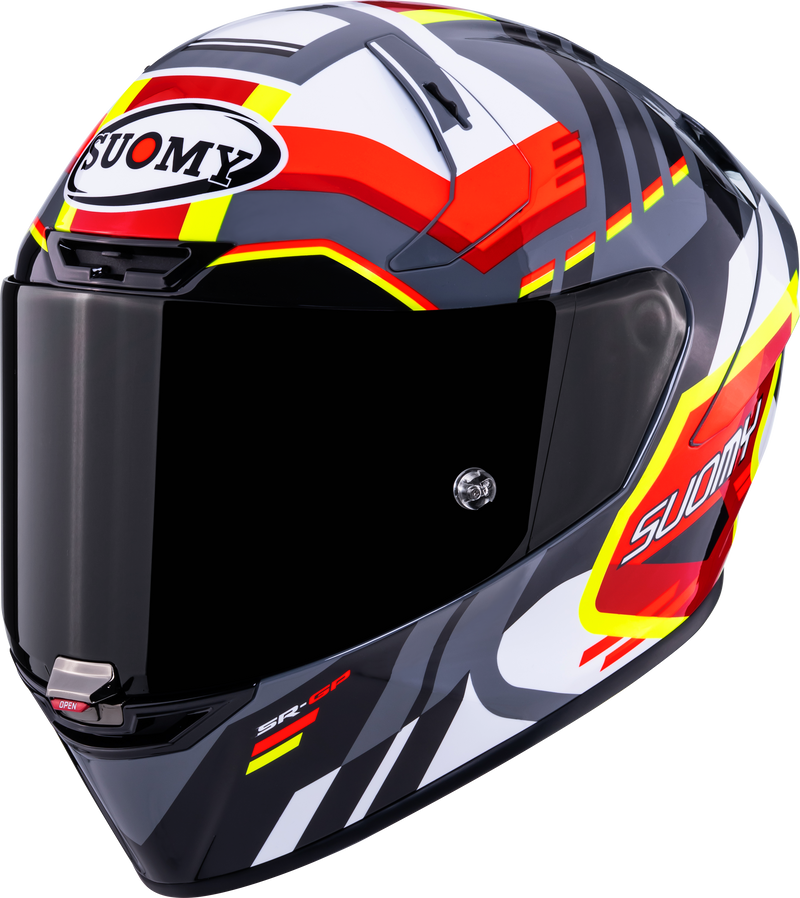 Suomy SR-GP Evo Infrared full-face helmet in white, black and red