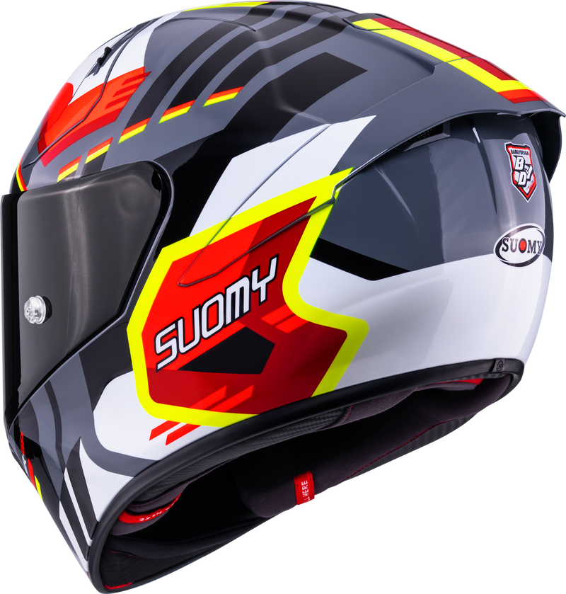 Suomy SR-GP Evo Infrared full-face helmet in white, black and red