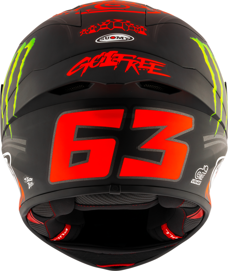 Suomy S1-XR GP full-face helmet in Francesco Pecco Bagnaia Monster Replica 2024 matte livery