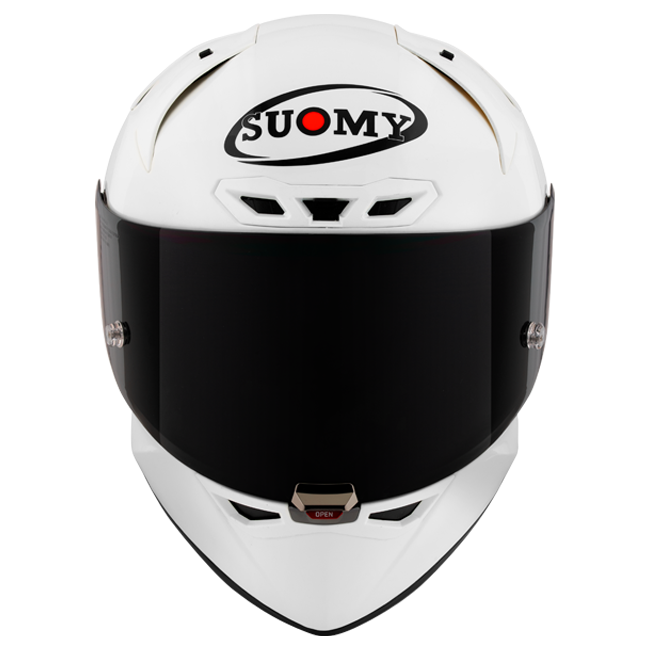 Suomy S1-XR GP full-face racing helmet in plain gloss white