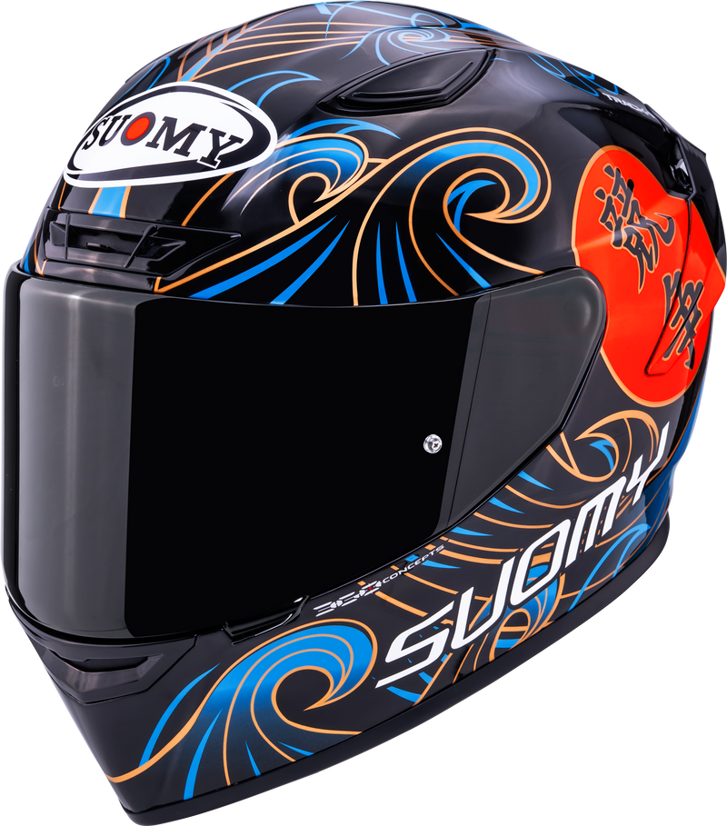 Suomy Track-1 full-face helmet in Waves Black graphic, part number K6T10026