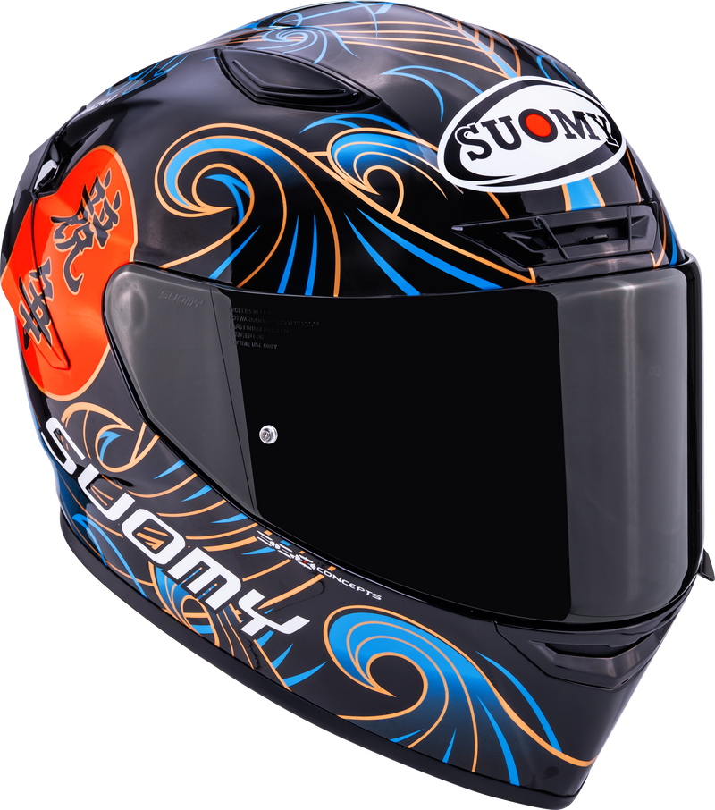 Suomy Track-1 full-face helmet in Waves Black graphic, part number K6T10026