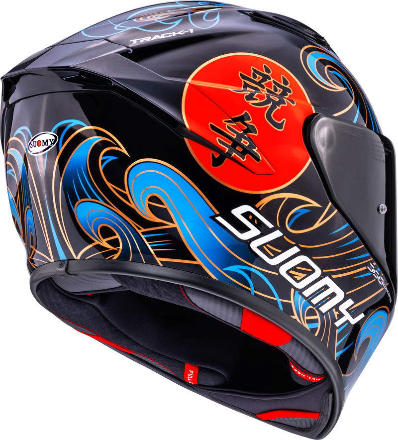 Suomy Track-1 full-face helmet in Waves Black graphic, part number K6T10026