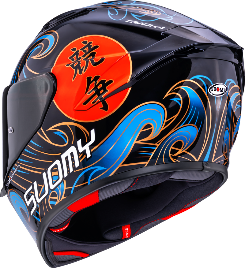Suomy Track-1 full-face helmet in Waves Black graphic, part number K6T10026