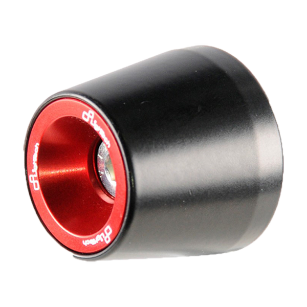 LighTech KTM211 aluminium handlebar end weights for Triumph Street Triple 765, black body with coloured accent rings