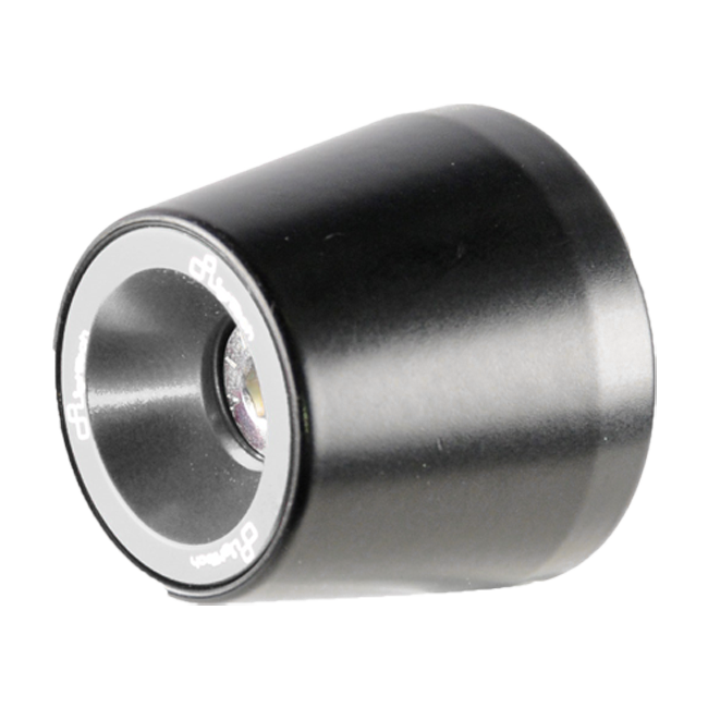 LighTech KTM231 aluminium handlebar end weights for Aprilia RS 457, black anodised body with coloured accent ring