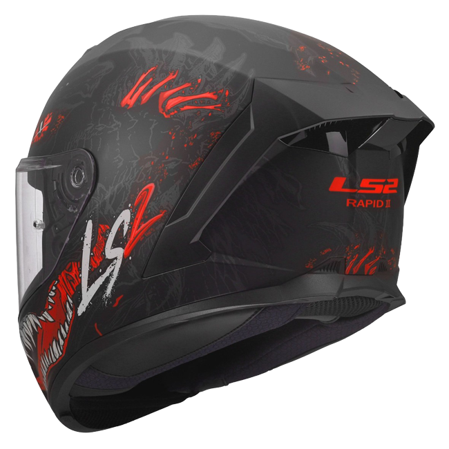 LS2 FF820 Rapid III Helm – Kaiju II Black/Red/White
