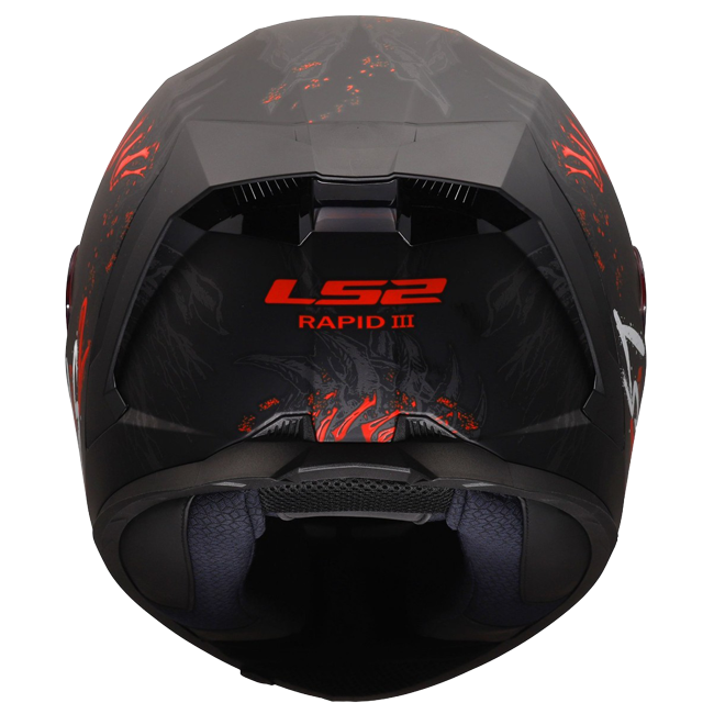 LS2 FF820 Rapid III Helm – Kaiju II Black/Red/White