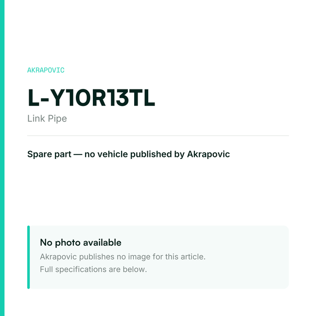 Akrapovic Link Pipe L-Y10R13TL — placeholder, no manufacturer photo available