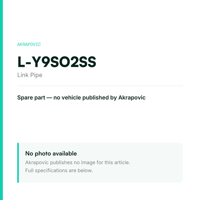 Akrapovic Link Pipe L-Y9SO2SS — placeholder, no manufacturer photo available