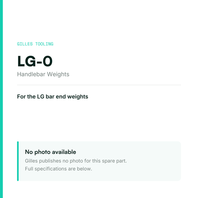 Gilles Handlebar Weights – LG-0, data card, no manufacturer photo available