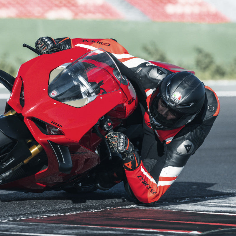 Dainese Misano 3 Perf. D-AIR® men's one-piece leather race suit in red