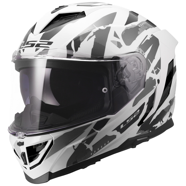 LS2 FF818 Storm III Helm – Kaos White/Grey