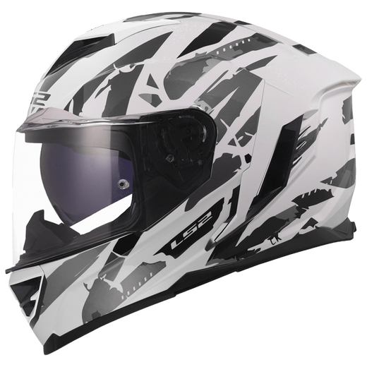 LS2 FF818 Storm III Helm – Kaos White/Grey