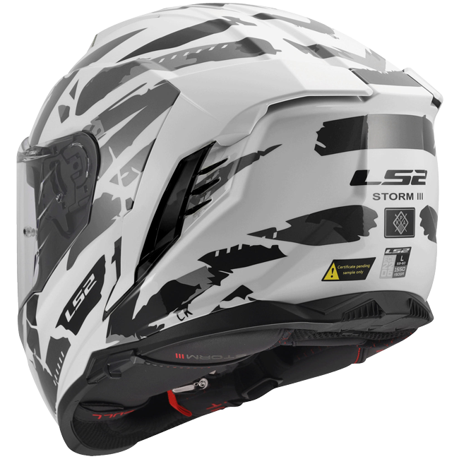 LS2 FF818 Storm III Helm – Kaos White/Grey