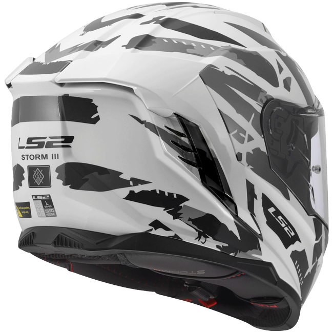LS2 FF818 Storm III Helm – Kaos White/Grey