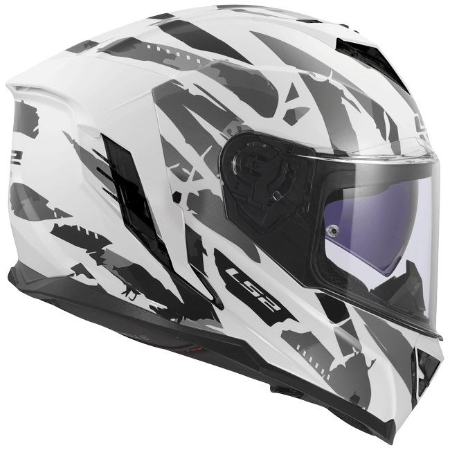 LS2 FF818 Storm III Helm – Kaos White/Grey