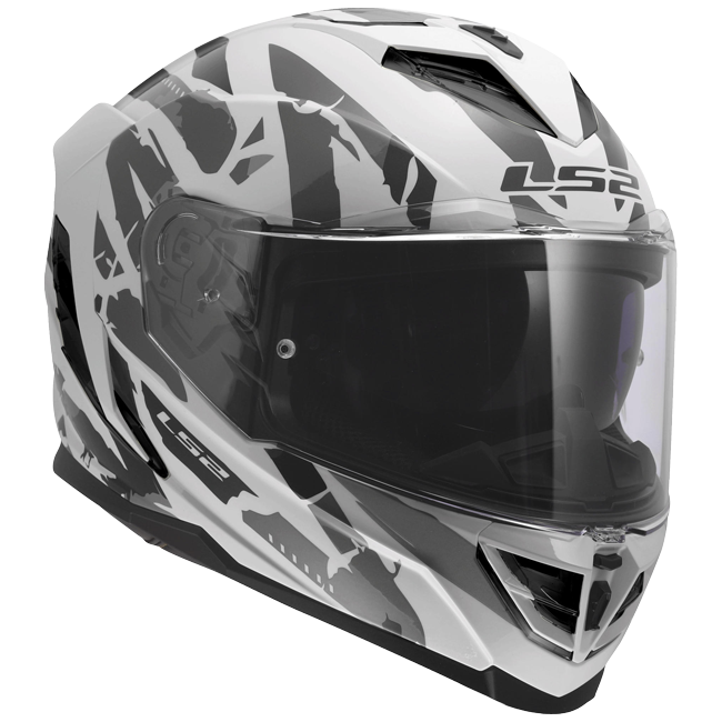 LS2 FF818 Storm III Helm – Kaos White/Grey