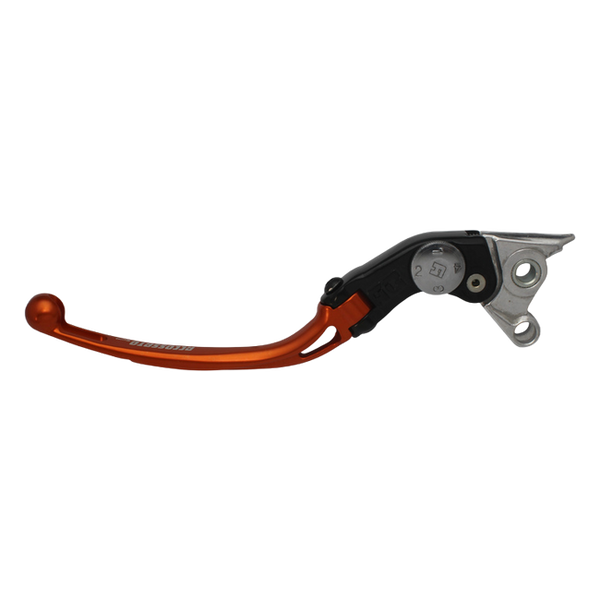 Accossato folding clutch lever LV008 with orange blade, black base for Moto Morini Scrambler 1200 (2009-2019)