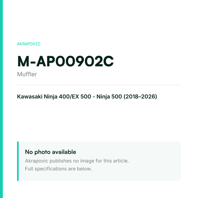 Akrapovic Muffler M-AP00902C — placeholder, no manufacturer photo available
