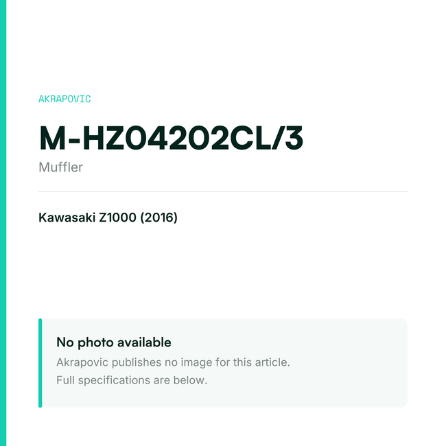 Akrapovic Muffler M-HZ04202CL/3 — placeholder, no manufacturer photo available