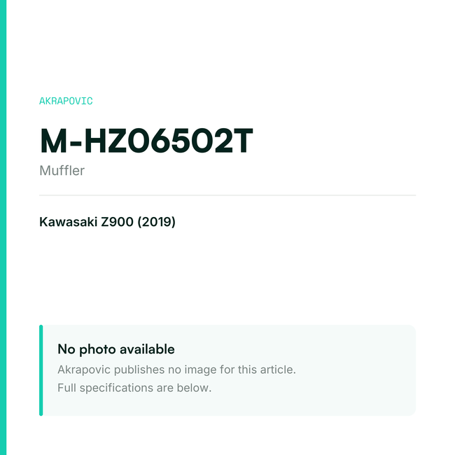 Akrapovic Muffler M-HZ06502T — placeholder, no manufacturer photo available