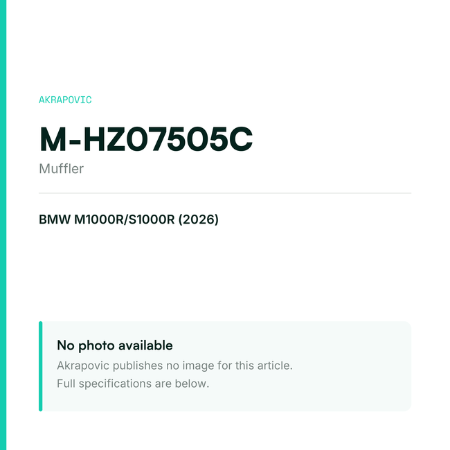 Akrapovic Muffler M-HZ07505C — placeholder, no manufacturer photo available