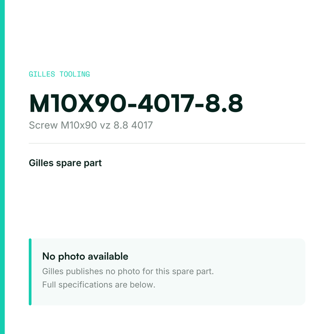 Gilles Screw M10x90 vz 8.8 4017 – M10X90-4017-8.8, data card, no manufacturer photo available