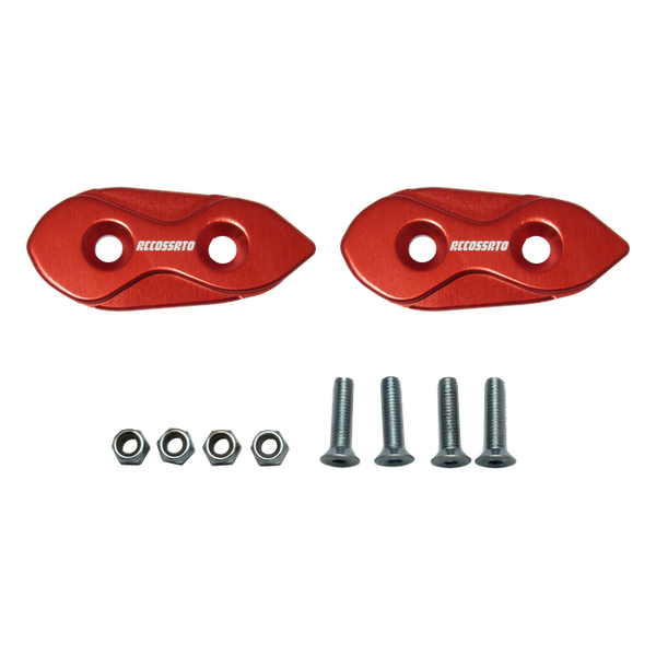 Accossato mirror block-off covers MC009 for Yamaha R1, red version
