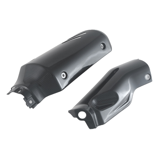 Fullsix carbon exhaust heat shield set for Ducati DesertX 2022-2026
