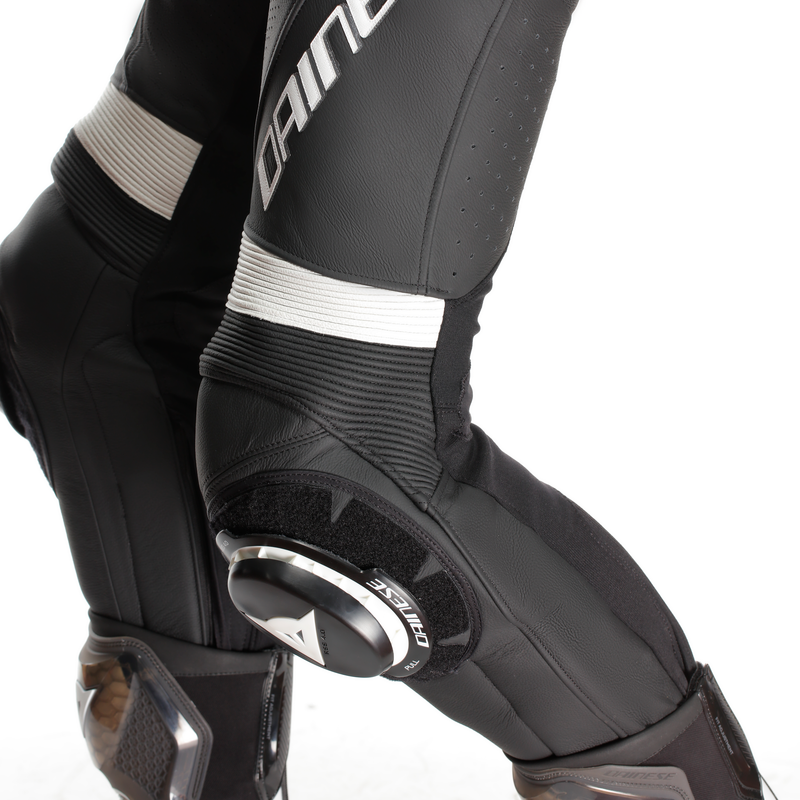 Dainese Laguna Seca 6 one-piece perforated leather race suit in Black and White