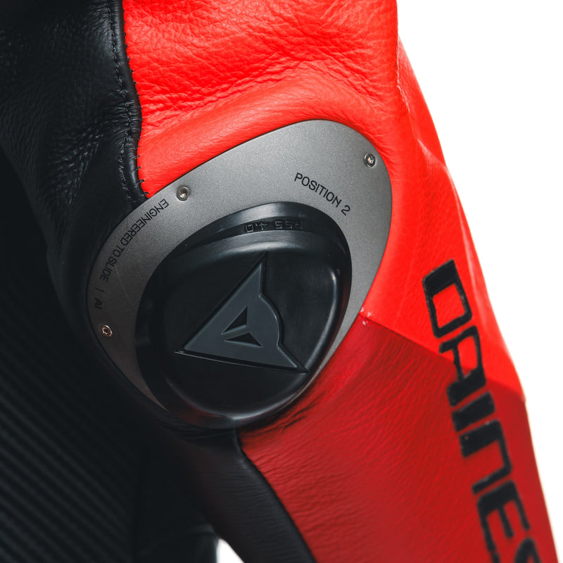 Dainese Misano 3 Lady D-AIR perforated one-piece leather race suit in red