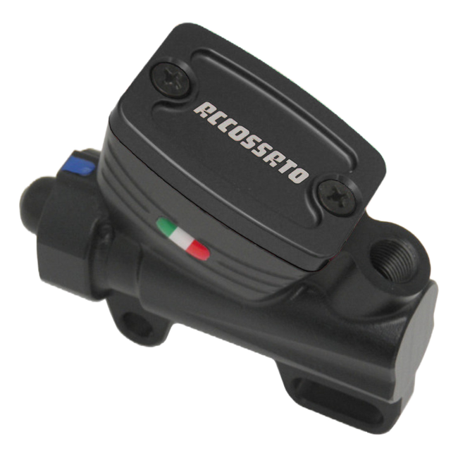 Accossato rear brake master cylinder MP006 with black finish