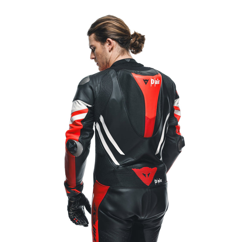 Dainese Misano 3 Perf. D-AIR® men's one-piece leather race suit in red