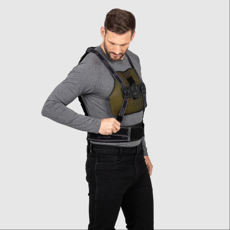 Knox Micro-Lock Chest Protector in black, men's, CE Level 1 certified