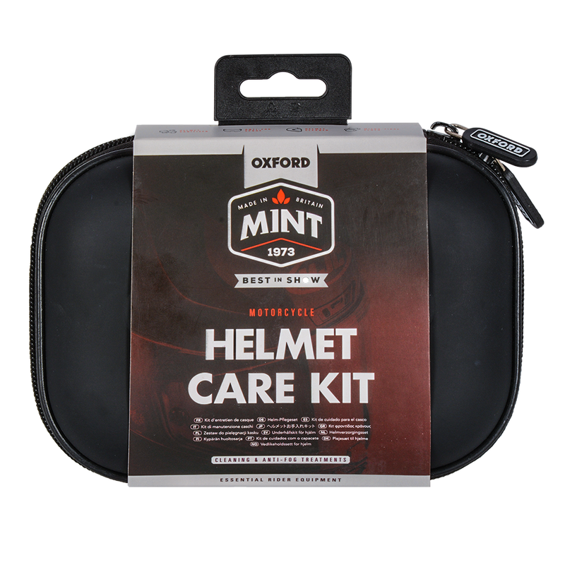 Oxford Mint Helmet Care Kit 4-piece set in rigid EVA carry case
