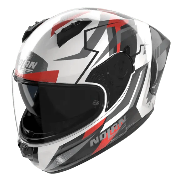 Nolan N60-6 Sport Corsa 356 full-face helmet in white, black and red metallic finish
