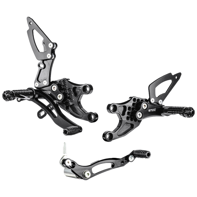 Bonamici Racing rearsets Honda CBR 1000 RR 2008-2016 black anodised H008 H009
