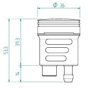 LighTech 16 cm³ CNC aluminium brake and clutch fluid reservoir in anodised colour finish