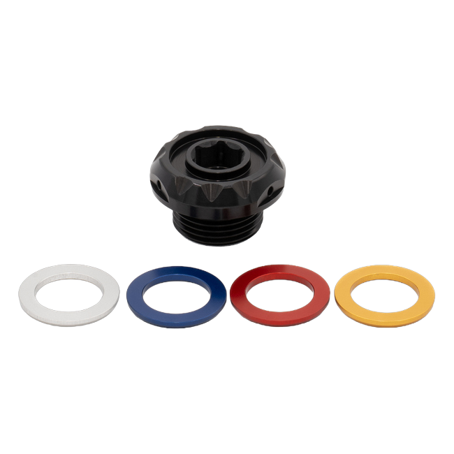 Gilles OFC oil filler cap for Suzuki GSX-S1000F, with the colour inserts
