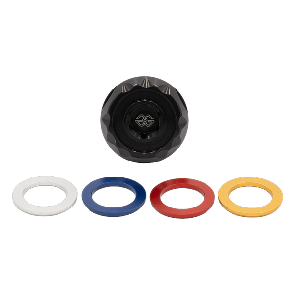 Gilles OFC oil filler cap for Suzuki GSX-S1000GT, with the colour inserts, view 2