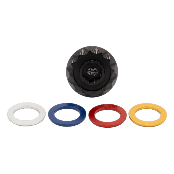 Gilles OFC oil filler cap for Kawasaki Z1000, with the colour inserts, view 2
