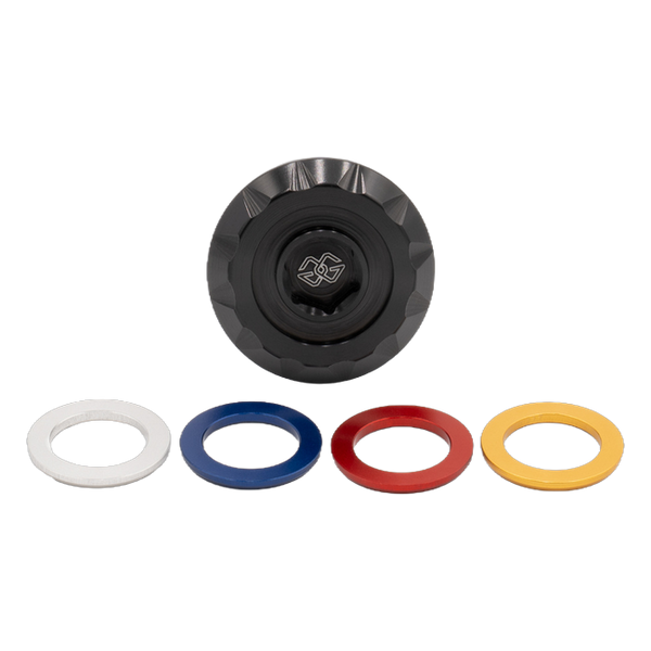 Gilles OFC oil filler cap for MV Agusta Brutale 800 RR, with the colour inserts, view 2