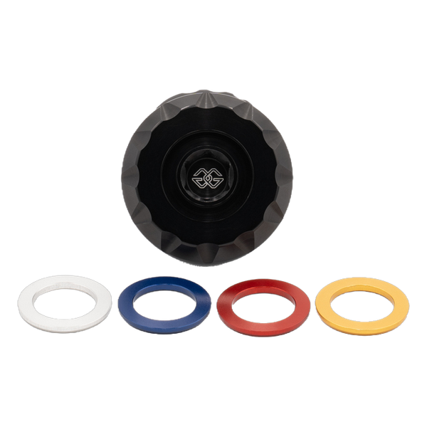 Gilles OFC oil filler cap for Kawasaki ZX-10 R, with the colour inserts, view 2