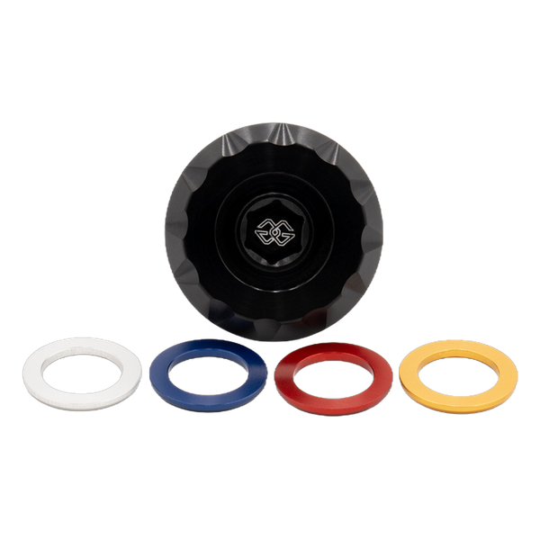 Gilles OFC oil filler cap for BMW R1250GS, with the colour inserts, view 2